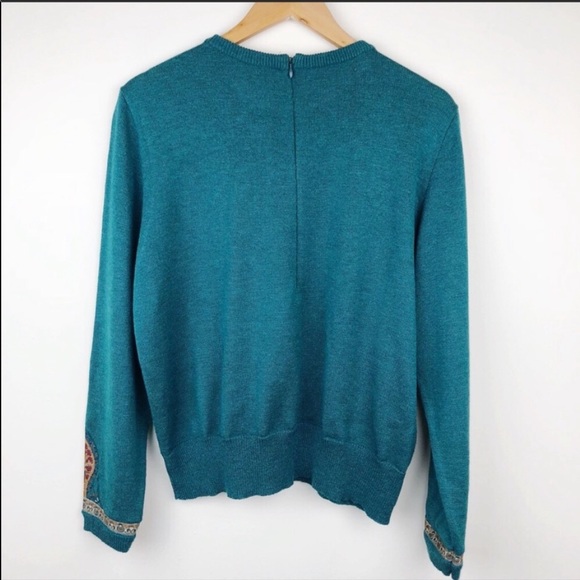 Vintage Embellished Blue Sweater Size L - Picture 4 of 8